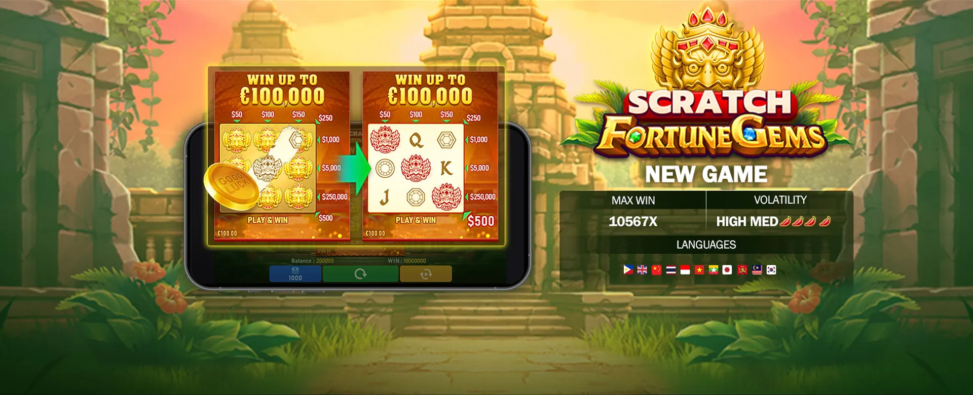 Dynamic background featuring exciting casino games